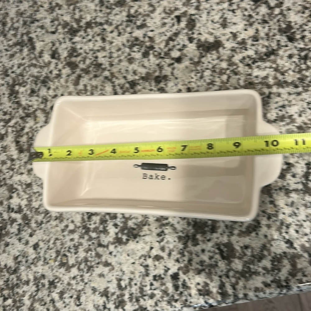 Rae Dunn Ceramic Baking Dish "Bake", Bread Loaf Pan, Kitchen Baking Decor - Picture 7 of 10